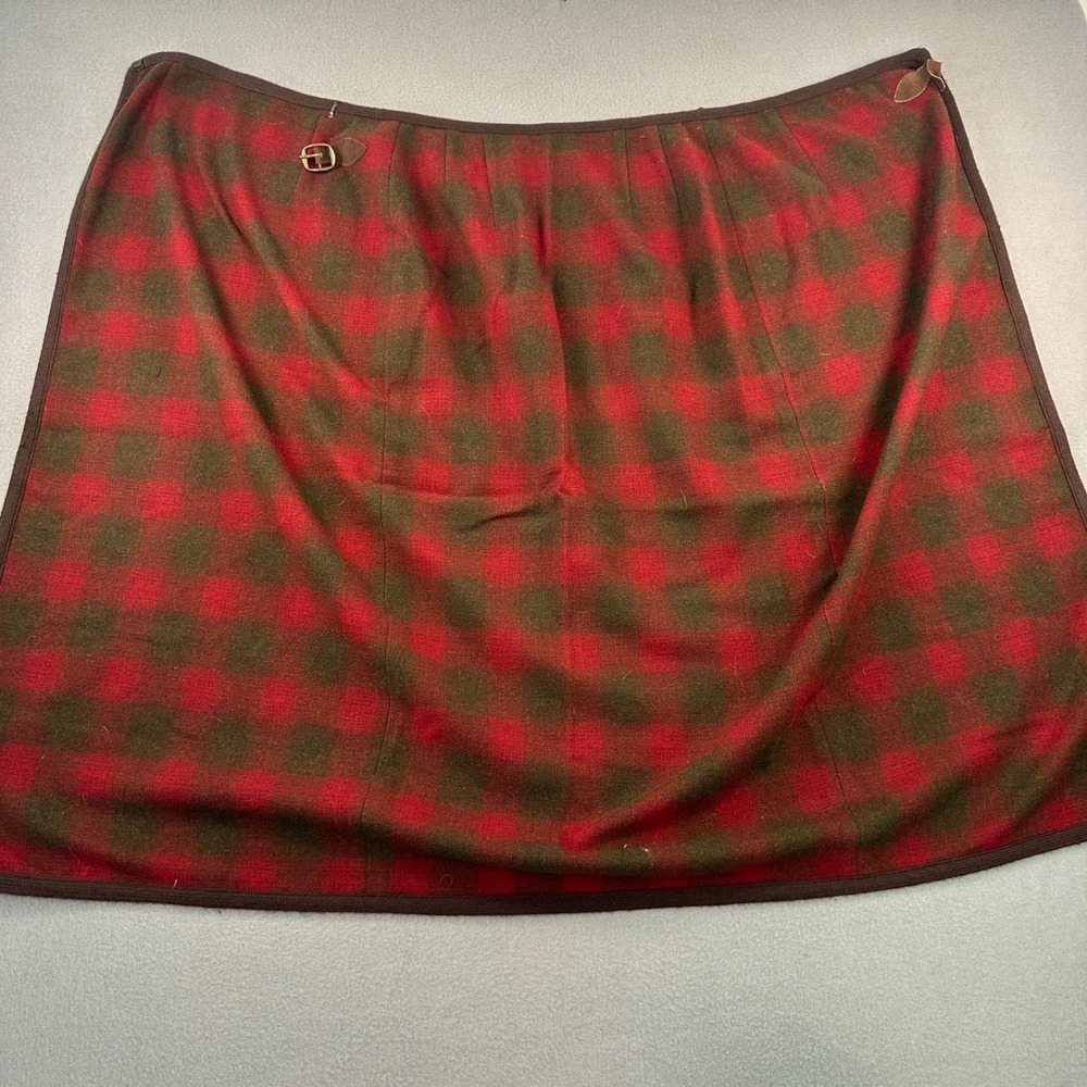 Banana Republic Wool Wrap Skirt Red Green Buffalo Plaid Made in Italy Size 2 - Picture 12 of 12